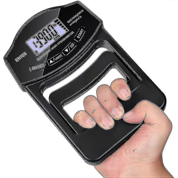 Medidor de fuerza de agarre, medidor digital de fuerza de agarre manual de 396 lb/180 kg