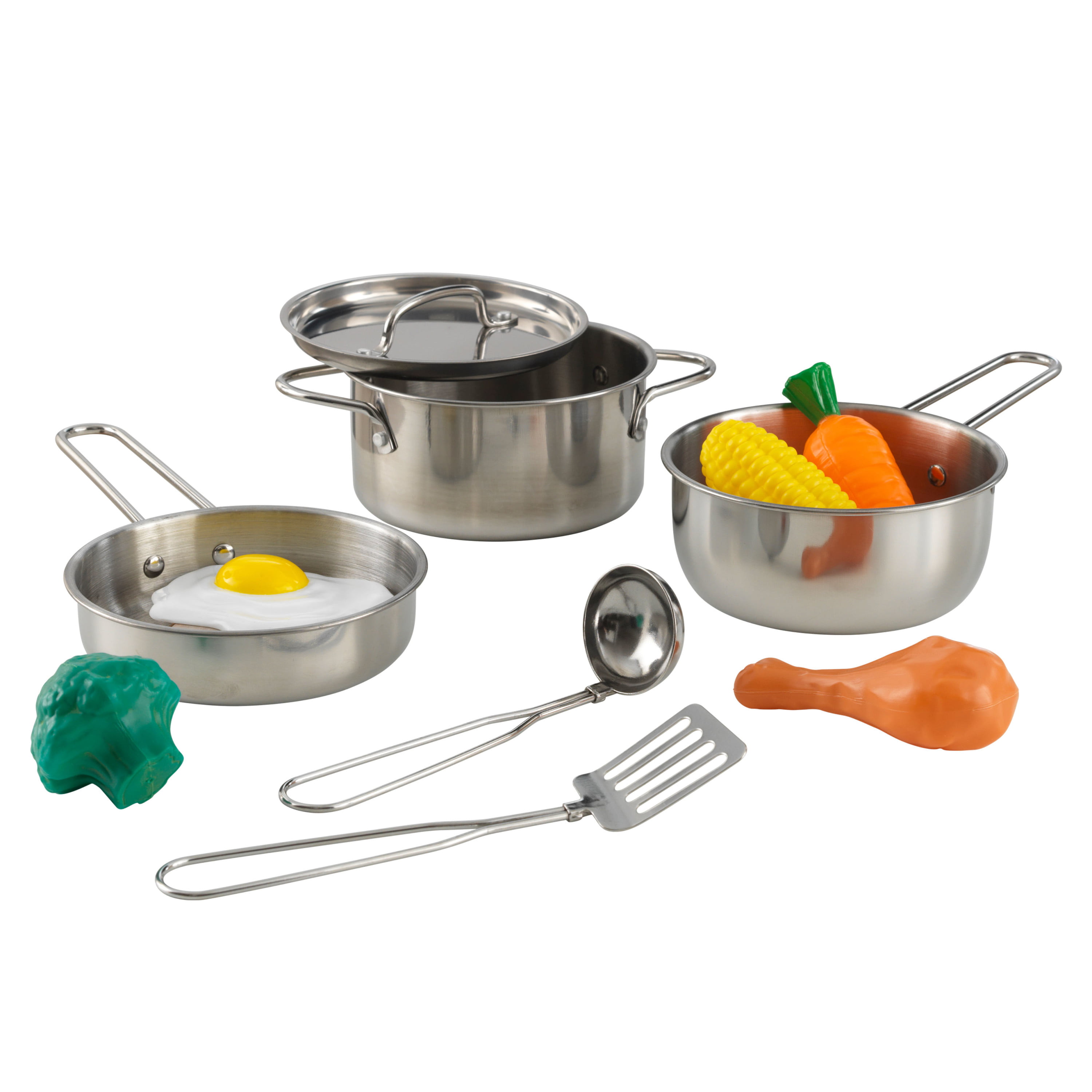 Deluxe Cookware set with Food by Kidkraft x 11 pieces 