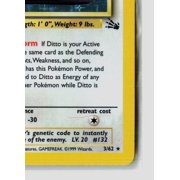 Lightly Played 1999 Pokemon Fossil Ditto Holo Rare #3/62 English Wizards of the Coast