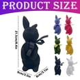 thumbnail image 3 of Easter Flocked Bunny Goth Figurine with Bow Tie 8.4" Easterween Rabbit Tabletop Decorations for Easter Centerpieces Easterween Ornament Spring Home Party Mantel Decor, 3 of 6