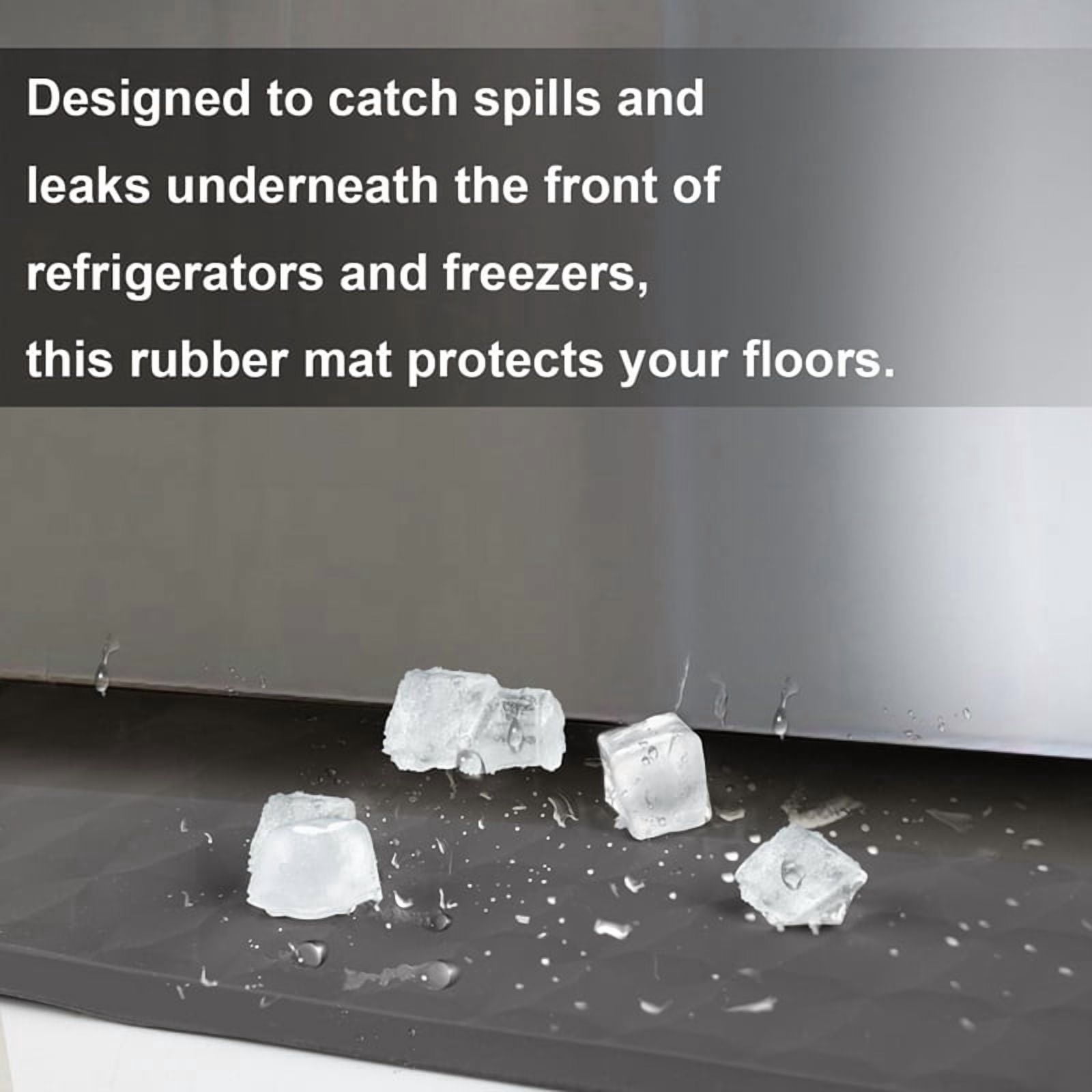 2pcs 37.4x8.5in Refrigerator Spill Mat, Silicone Under Refrigerator Floor Protector Tray Drip Anti-Slip