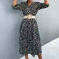 thumbnail image 2 of Pompotops Robe Longue Maxi Bohème Mode Femme Col en V Manches Mi-Longues Imprimé Floral, 2 of 4