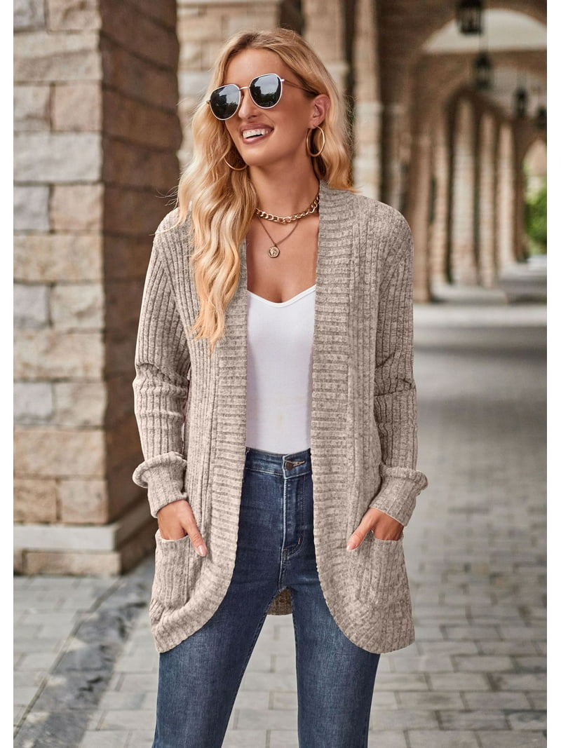 Open Front Cardigan Outfit Long Grey Cardigan Sweater BYHONG Long