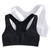 Girls 7-16 Maidenform® 2-pk. Seamless Racerback Sports Bras Color: Black White Size: SMALL