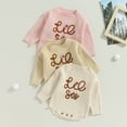 thumbnail image 7 of Okbabeha Toddler Baby Girl Chunky Sweater Romper Onesie Knit Big/Lil Sis Embroidered Sweatshirt Sister Matching Outfit, 7 of 7