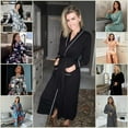 thumbnail image 5 of Ekouaer Women Kimono Robes Full Length Knit Bathrobe Lightweight Soft Sleepwear V-neck Casual Ladies Loungewear, 5 of 6