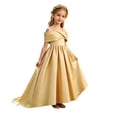 thumbnail image 3 of Fozruso Girls' Dresses Flower Girls Dress Off Shoulder Satin Evening Wedding Party Gown,11-12 Years, 3 of 7