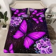 thumbnail image 2 of Homewish Kids Children Flying Butterflies Full Size Sheets 4-Piece,Bling Starry Sky Glitter Breathable Bed Sheets,Chic Floral Flowers Rose Lightweight Sheet Sets,Ultra Soft Home Decor, 2 of 7
