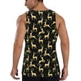 thumbnail image 3 of Gaeub Christmas Gold Deers Men's Athletic Tank Top, Workout Sleeveless Shirts, Running Tank Tops for Gym, Running, Training - Large, 3 of 9