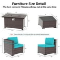 thumbnail image 6 of Gotland 10 Pieces Outdoor Patio Furniture with 43" Fire Pit Table, Furniture Patio Sectional Sofa,blue, 6 of 8