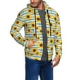 thumbnail image 2 of Kdxio Blue White Striped Sunflower A Print Men Hoodies Casual Hoodies for Men with Zip Pockets Full Zip Long Sleeve Sweatshirt Sports Hooded Jacket-Large, 2 of 5