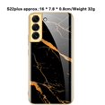 thumbnail image 3 of Full Cover Phone Case Tempered Glass Hard Printed Smartphone Bumper Case Cell Phone Covers Electroplated for S22/22Plus/Ultra Camera Protection Protective  Galaxy S22 ULTRA Golden Thread, 3 of 8