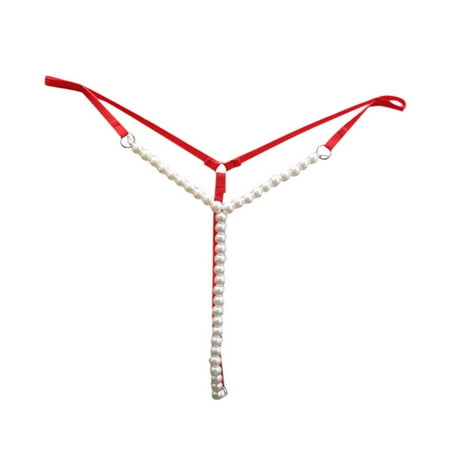 Xiaoxatg Sexy Panties for Women Pearl Massage Underwear For Women With Low Waist Passionate T Shaped Pant plus Size Silk Panties
