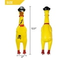 thumbnail image 2 of Novelty Place Pirate Style Squawking Chicken Dog Toys - 12 Inches Yellow Squeeze Squeaky and Screaming Chicken for Pets or Kids, 2 of 6