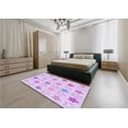 thumbnail image 5 of Ahgly Company Machine Washable Indoor Square Transitional Heliotrope Purple Area Rugs, 4' Square, 5 of 7