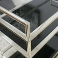 thumbnail image 3 of Pasargad Home Luxe Glass & Steel Serving Table, Black, 3 of 4