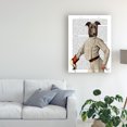 thumbnail image 3 of Trademark Fine Art 'Greyhound Fencer In Cream, Portrait' Canvas Art by Fab Funky, 3 of 3