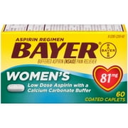 Bayer Women's Low Dose Aspirin Regimen Pain Reliever Coated Tablets, 81mg, 60 Ct