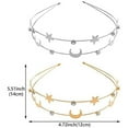 thumbnail image 2 of 2 Pcs Alloy Moon Five-pointed Star Headbands Bridal Hair Hoop Wedding Hair Accessories Ornaments for Elegant Women Girls, 2 of 5