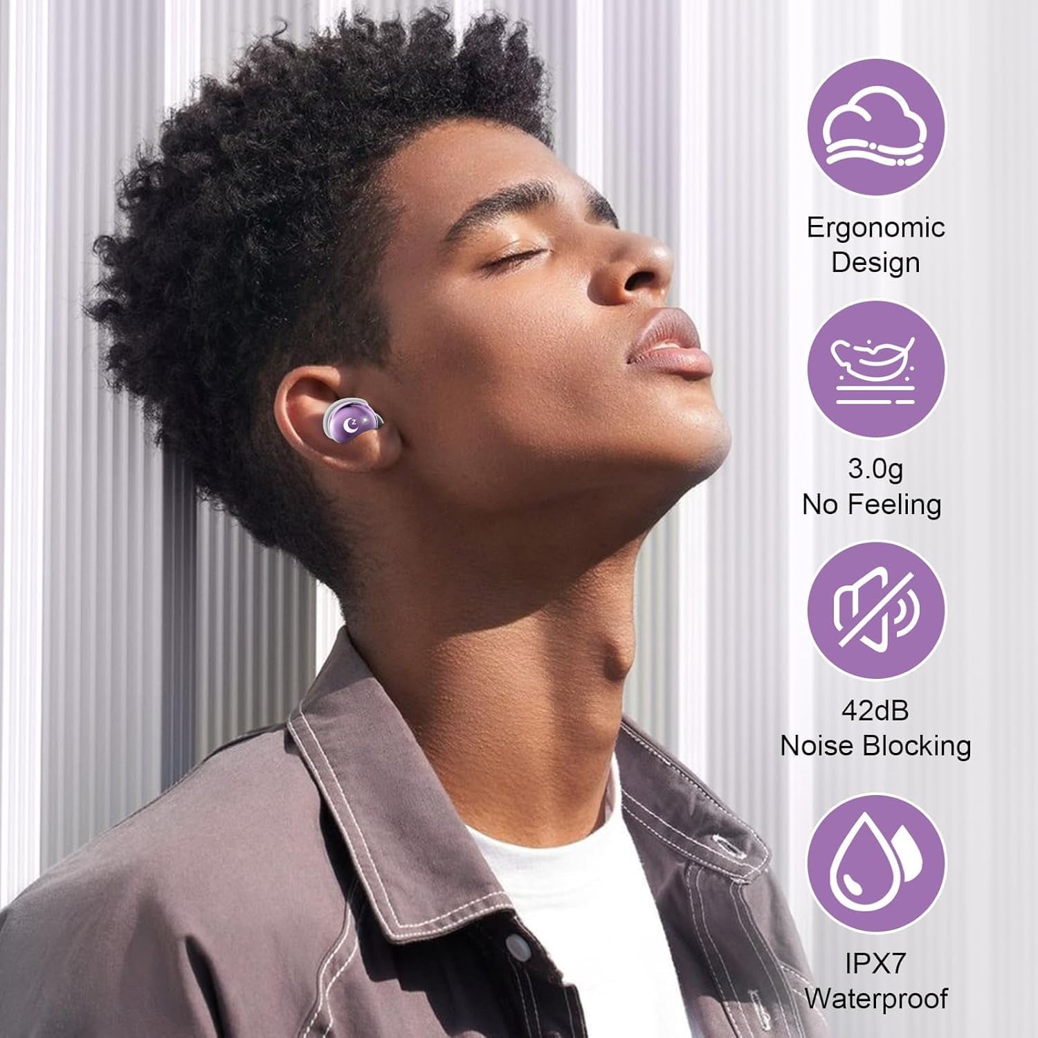 Sleep Earbuds Bluetooth 5.4 in Ear Smart Touch Screen Headphones, 48H Noise Cancelling Ear Buds with 5 EQ Modes, Mini Wireless Headphones Small Design for Side Sleepers, Clear Calls Earphones, IPX7
