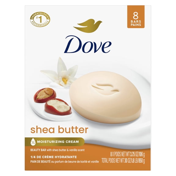 Dove Beauty Bar, Shea Butter, 4 oz, 8 Bar