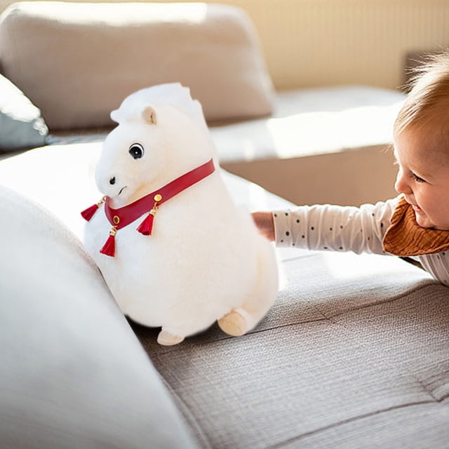 RKSTN Poupée Cheval Poupée Cheval Peluche Cadeau Blanc Petite Taille