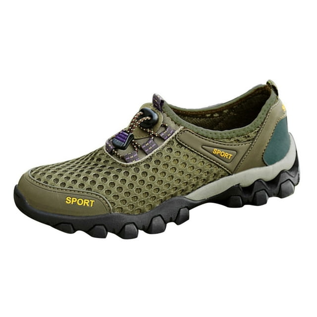 Espadrilles pour Hommes Été Maille Respirante Chaussures de Randonnée Confortables Marche Extérieur Voyage Mode Sports Décontractés