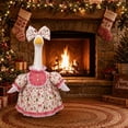 thumbnail image 5 of ICQOVD Christmas Plaid Lace Porch Goose Costume Set,Holiday Dress Outfit for Goose Statue,Outdoor Yard Garden Decor, 5 of 9