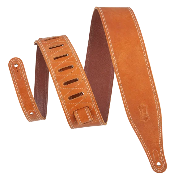 Levy's 2.5" Garment Leather Guitar Strap, Tan