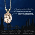 thumbnail image 2 of Gem Stone King 14K Yellow Gold Peach Morganite Pendant Necklace for Women | 2.00 Cttw | Gemstone October Birthstone | Oval 10X8MM | With 18 inch Chain, 2 of 6