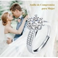 thumbnail image 2 of Anillo De Compromiso Plata 925 Para Mujer Ajustables Promesa Modelo Plateado, 2 of 4
