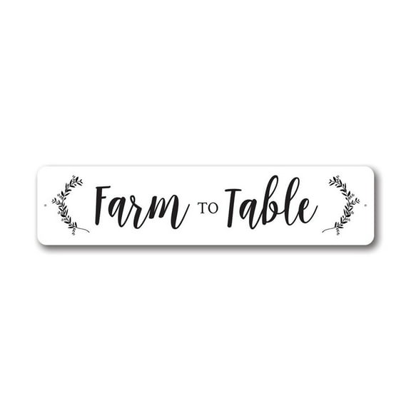 Farm to Table Sign, Farm Fresh Sign, Kitchen Decorative Aluminum Sign - 4x18 inches