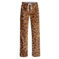 thumbnail image 4 of Women's Pajama Pants Y2k Leopard Print Wide Leg High Waisted Baggy Drawstring Pajama Bottoms Casual Cheetah Pajama Sleepwear, 4 of 5