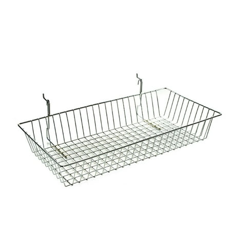 

Azar Displays 300625 5 H Chrome Wire Basket 2-Pack