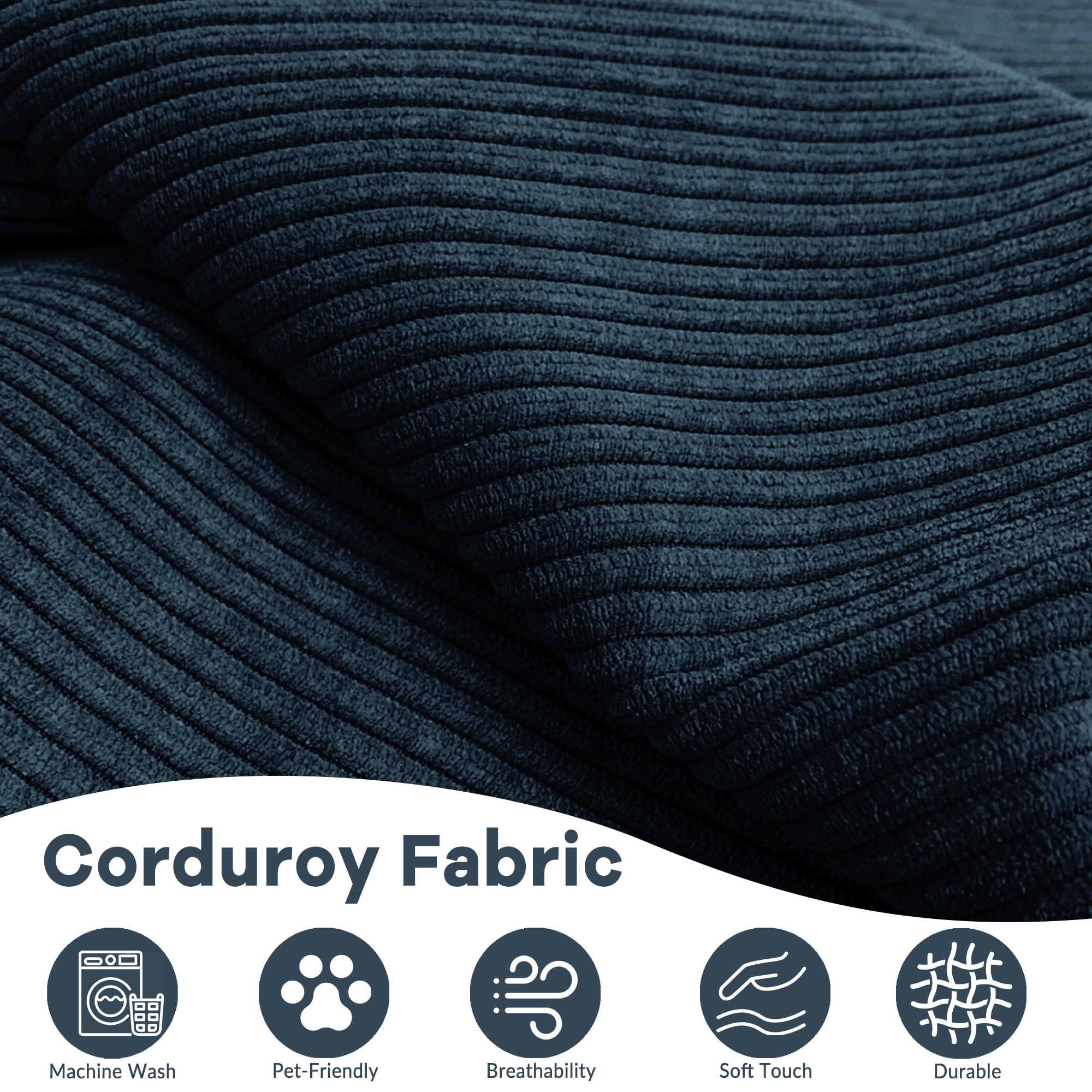 Eyisean 78.8" Corduroy Convertible Sofa Bed with Stainless Fixed-Shape Frame, 4-in-1 Boneless Loveseat with Pull-Out Bed, Lounge Futon Sofa Couch Floor Mattress for Living Room, No Assembly Required