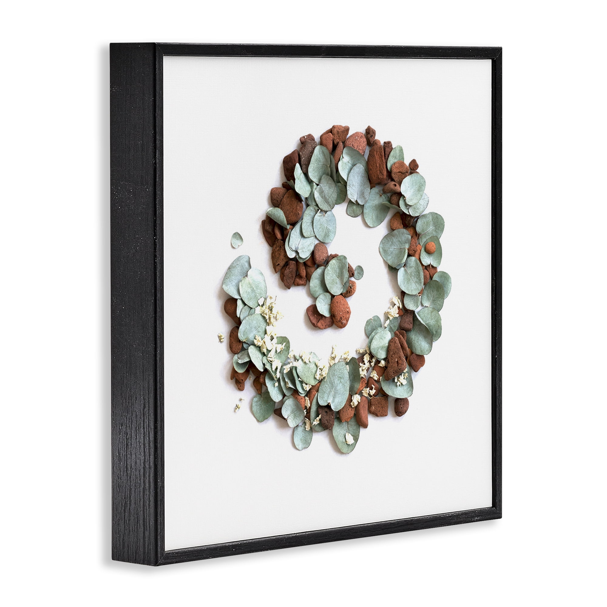 Stupell Industries Eucalyptus & Pebbles Spiral Black Framed Giclee Art, design by Beth Adoette