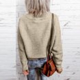 thumbnail image 4 of Winter Womens Solid Color High Neck Loose Long-Sleeved Side Zipper Sweater, 4 of 9
