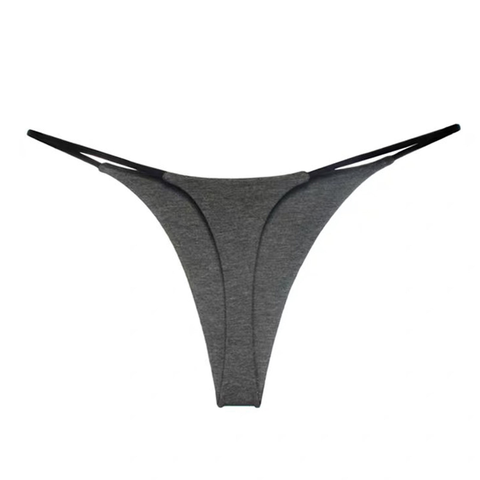 YDKZYMD Underwear for Women G String Ultra-thin V Shape Low Waist High Cut  Sexy Fashionable Lace Thongs Panty Gray 