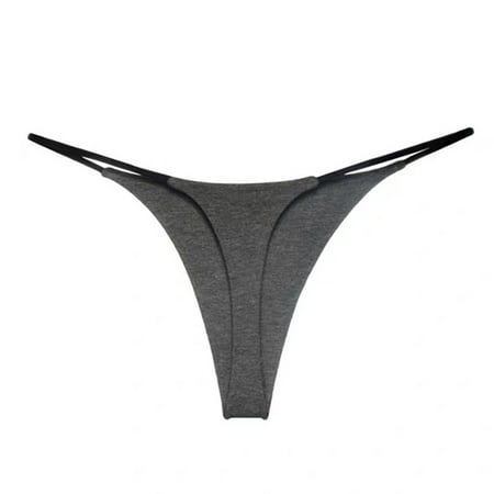 

DENGDENG Womens Thong Underwear T-Back Solid Thongs Low Rise Sexy Seamless Panties