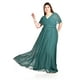 thumbnail image 4 of Vestido de noche multiformas Roman Fashion /Tallas Extras, 2001 (Verde botella) verde oscuro 38, 4 of 8