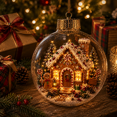 thumbnail image 5 of Glowing Christmas Story Ornament, Light-Up Mini Christmas Scene with Warm LED Light, Clear Ball Hanging Decoration for Christmas Tree, Home, Mantel and Party Decor, 5 of 7