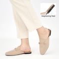 thumbnail image 5 of Decould sylf Womens Mules Flats Shoes Comfortable Suede Slip On Shoe Round Toe Dressy Casual Buckle Loafers, 5 of 6