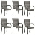 thumbnail image 2 of vidaXL 7 Piece Garden Dining Set Grey Poly Rattan, 2 of 5