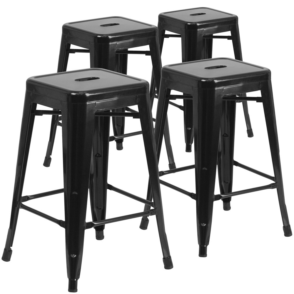 Lancaster Home 24inch Backless Metal Indoor/ Outdoor Counter Stools