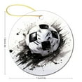 thumbnail image 3 of Black White Football Ceramics Ornaments Sport Ball Football Soccer Ceramic Double Sided Tree Xmas Ornament Christmas Xmas Tree Ornament Decoration Hanging Pendant Decor Ornament Xmas Present, 3 of 8