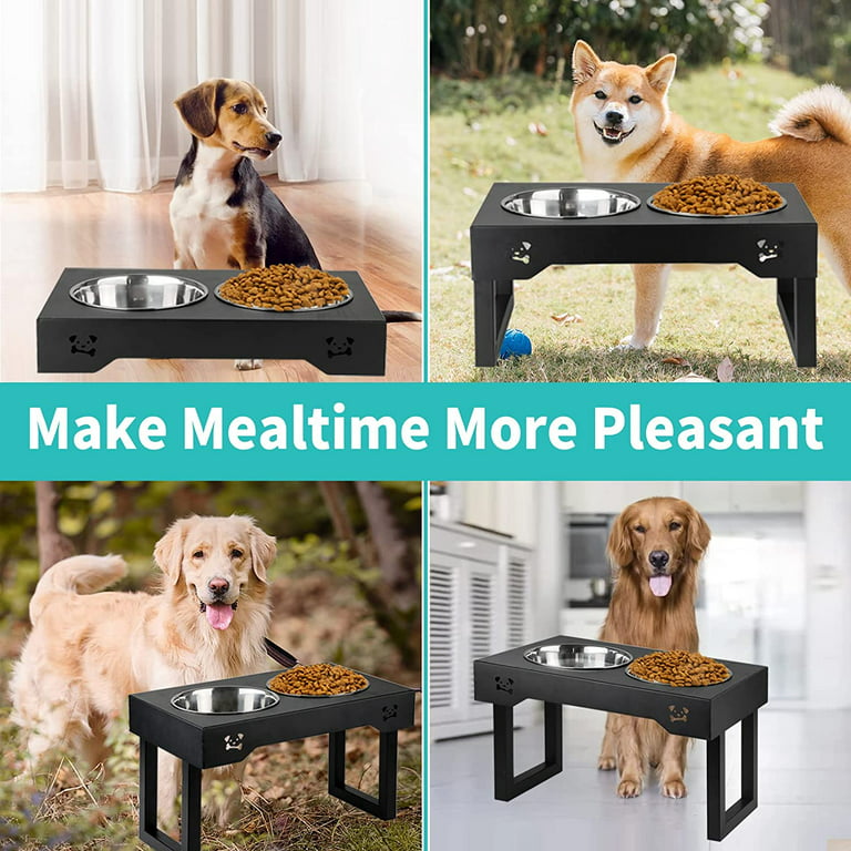 Autofeedog Elevated Dog Bowls For Large Dogs - Raised Dog Bowl with 8  Adjustable Heights (2.75‘’ - 20‘’)Dog Feeding Station with 2 Stainless  Steel Dog