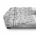 thumbnail image 3 of Phoenix Soft Flannel Fleece Throw Blanket, Hand Drawn Chinese Phoenix Tattoo Style Simplistic Magic Bird Print, Cozy Plush for Indoor and Outdoor Use, 50" x 60", Black and White, by Ambesonne, 3 of 6