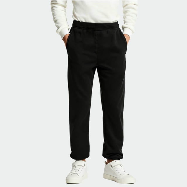 Cowsor Kids Solid Color Sweatpants Casual Elastic Waist Joggers Pants Comfort Loose Fit Athletic Pants Running Trousers