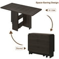 Folding Dining Table with Drop Leaf and 2 Storage RacksPerfect for