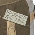thumbnail image 5 of DecMode Abstract Adventure Brown Canvas Star Pouf with Gray and Leather Accents, 5 of 14